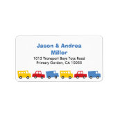 ボーイズ玩具カラフル輸送車のバストラックアドレス ラベル (正面)