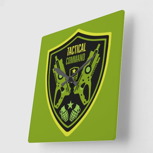 ボーイズ玩具ダーツガンバトル スクエア壁時計 (傾斜)