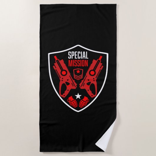 ボーイズ玩具ダーツガンバトル ビーチタオル (正面)