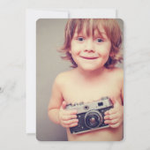 ボーイズ玩具レトロ輸送写真5thバースデーパーティー 招待状 (裏面)