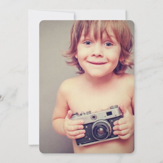 ボーイズ玩具レトロ輸送写真5thバースデーパーティー 招待状 (裏面)