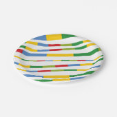 ボーイズ玩具子供の誕生日パーティーカラフルおもしろいストライプ ペーパープレート (アングル)