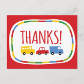 ボーイズ玩具子供の誕生日パーティーサンキューハガキ ポストカード (正面)