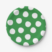 ボーイズ玩具子供の誕生日パーティー水玉模様オングリーン ペーパープレート (正面)