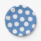 ボーイズ玩具子供の誕生日パーティー水玉模様オンブルー ペーパープレート (正面)