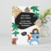 ボーイズ用アホイマテイ海賊誕生日招待状 招待状 (スタンド正面)
