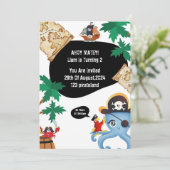 ボーイズ用アホイマテイ海賊誕生日招待状 招待状 (スタンド正面)