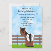 ボーイズ用ホース誕生日招待状 招待状 (正面)