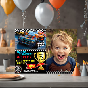 ボーイズ用マッスルカー誕生日スタイル 招待状
