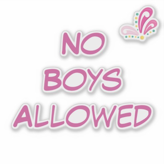 ボーイズ禁止の文字 シール (正面)