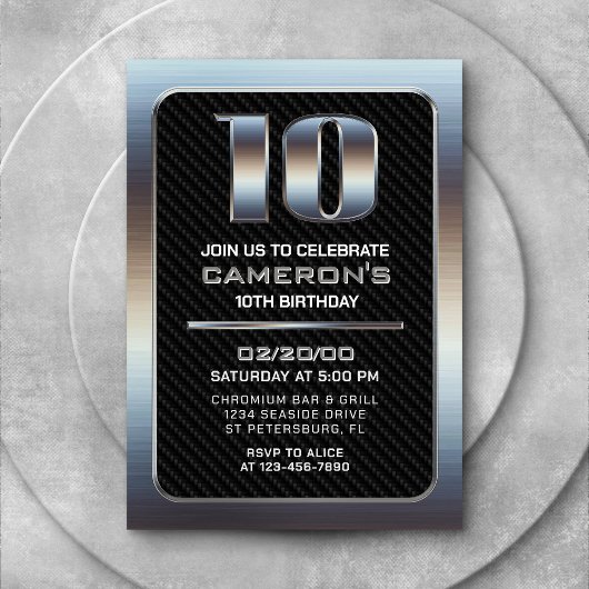 ボーイズ第10誕生日招待状 招待状