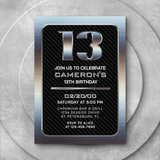 ボーイズ第13誕生日招待状 招待状