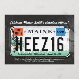 ボーイズ第16誕生日メーンライセンス招待状 招待状