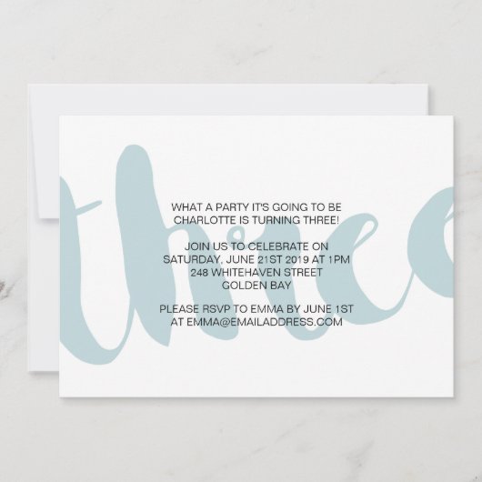 ボーイズ第3誕生日招待状 招待状 (正面)