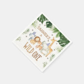 ボーイズ紅葉ワイルドワンサファリ1歳の誕生日ナプキン スタンダードカクテルナプキン (角)