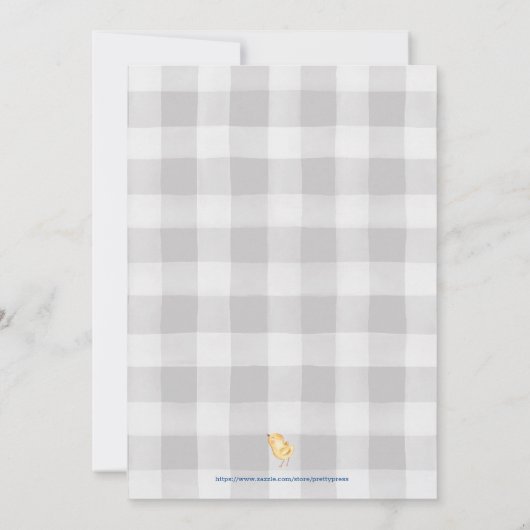 ボーイズ納屋周囲の庭ファースト誕生日招待状 招待状 (裏面)