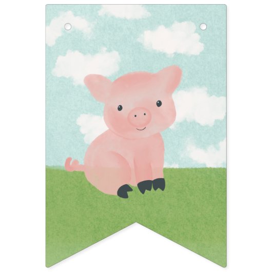 ボーイズ納屋周囲の庭ファームアニマルズ誕生日 バンティングフラッグ (第1の旗)