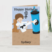 ボーイズ素晴らし空手カラーリングページハッピーバースデー カード (正面)