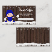 ボーイズ素朴スノーフレークおむつラッフルチケット エンクロージャーカード (正面/裏面)