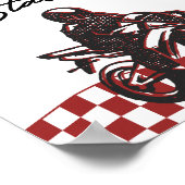 ボーイズ給油ステーションサインダートバイク誕生日 ポスター (角)