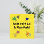 ボーイズ絵を描ボールピザ誕生日パーティー 招待状 (スタンド正面)