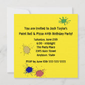 ボーイズ絵を描ボールピザ誕生日パーティー 招待状 (裏面)