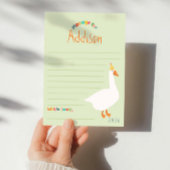 ボーイズ緑のガチョウ最初の誕生日タイムカプセルカード 招待状