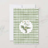 ボーイズ緑の轟音の恐竜誕生日サンキューカード サンキューカード (裏面)