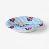 ボーイズ航海のいかりボートベビーシャワー紙プレート ペーパーボウル (傾斜あり)