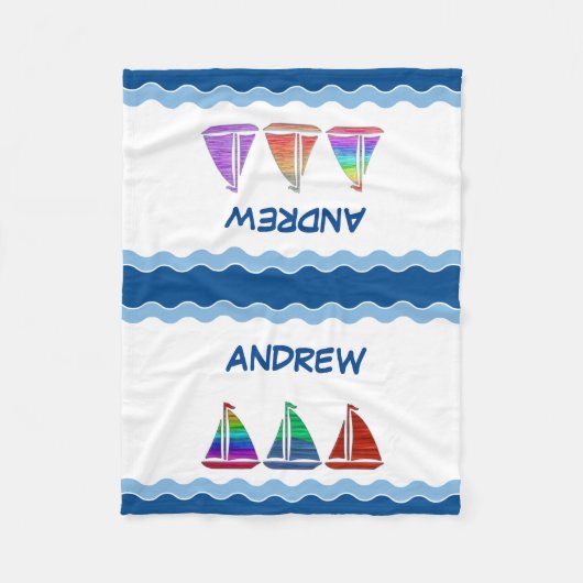 ボーイズ航海のモノグラムフリースブランケット フリースブランケット (正面)