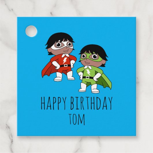 ボーイズ誕生日アクションヒーロー フェイバータグ (正面)