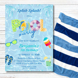 ボーイズ誕生日スプラッシュスプラッシュプールパーティの招待状 招待状