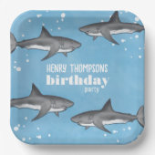 ボーイズ誕生日パーティーシャークカスタムズ ペーパープレート (正面)