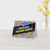 ボーイズ誕生日パーティーダーツウォーズレーザーラベルフォームデコール カード (黄色い花)