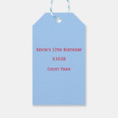 ボーイズ誕生日パーティーブルースカイバスケットボールフープ ギフトタグ (裏面)