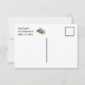 ボーイズ誕生日パーティーブルーセミトラック サンキューカード (裏面)