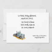 ボーイズ誕生日パーティーブルーセミトラック セーブザデート (裏面)