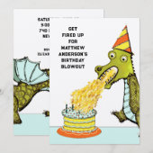 ボーイズ誕生日パーティー 招待状 (正面/裏面)