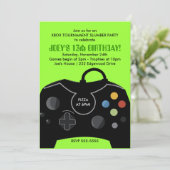 ボーイズ誕生日ビデオゲームステーションパーティの招待状 招待状 (スタンド正面)