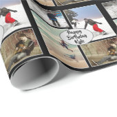 ボーイズ誕生日フォトコラージュパーソナライズされた ラッピングペーパー (ロールコーナー)