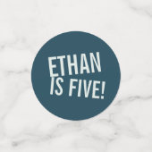 ボーイズ誕生日建築トラックブルーイエロー コンフェッティ (スモール正面)