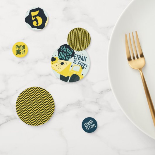 ボーイズ誕生日建築トラックブルーイエロー コンフェッティ (グループ)