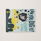 ボーイズ誕生日建築トラックブルーイエロー ジグソーパズル (横)