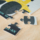 ボーイズ誕生日建築トラックブルーイエロー ジグソーパズル (側面)