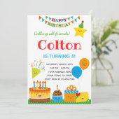 ボーイズ誕生日招待状 招待状 (スタンド正面)