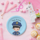 ボーイズ警察官ハッピーバースデーパーティー ペーパープレート (パーティー)