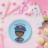 ボーイズ警察官ハッピーバースデーパーティー ペーパープレート (パーティー)