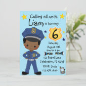 ボーイズ警察官誕生日 招待状 (スタンド正面)