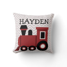 ボーイズ赤い列車のパーソナライズされた枕