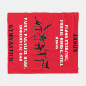 ボーイズ赤体操パーソナライズされたフリースブランケット フリースブランケット (正面(横))